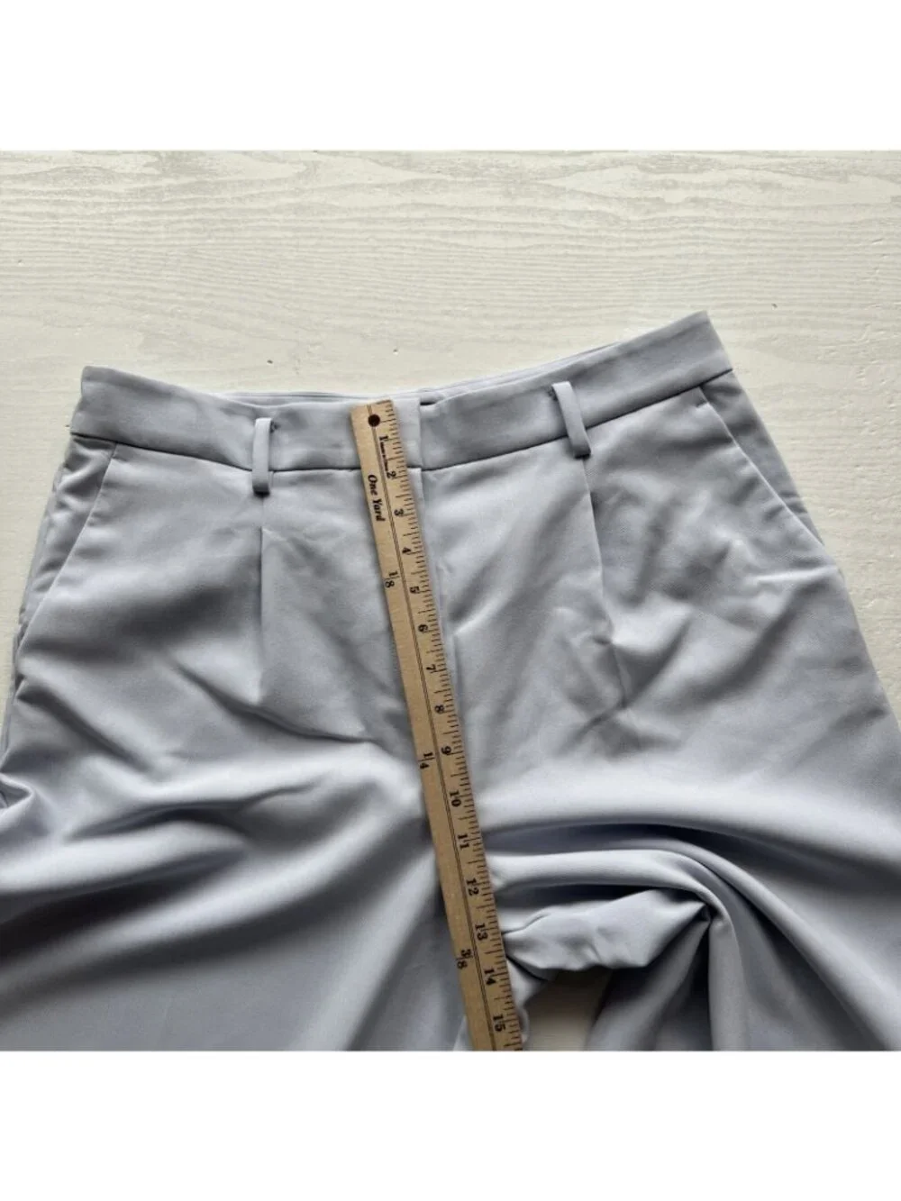 Ann Taylor Wide Leg Pants Womens 12 Ice Blue Crepe Pleated Full Length